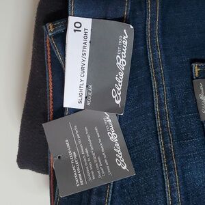 Eddie Bauer Fleece Lined Slightly Curvy Straight Fit Jeans 10 Reg